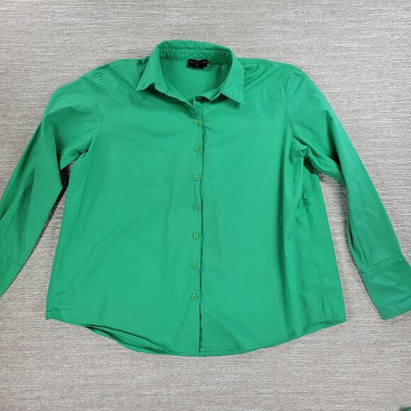 White Fox Short 2 Piece Set Womens S/M Green Button Up Oversized Top Pull On - Picture 15 of 16